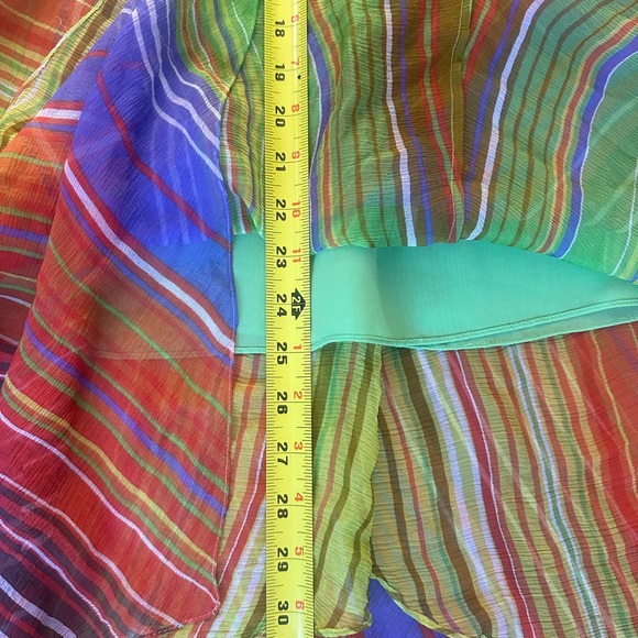 Dana Buchman silk skirt size 10 lined midi handkerchief hem - Picture 7 of 11
